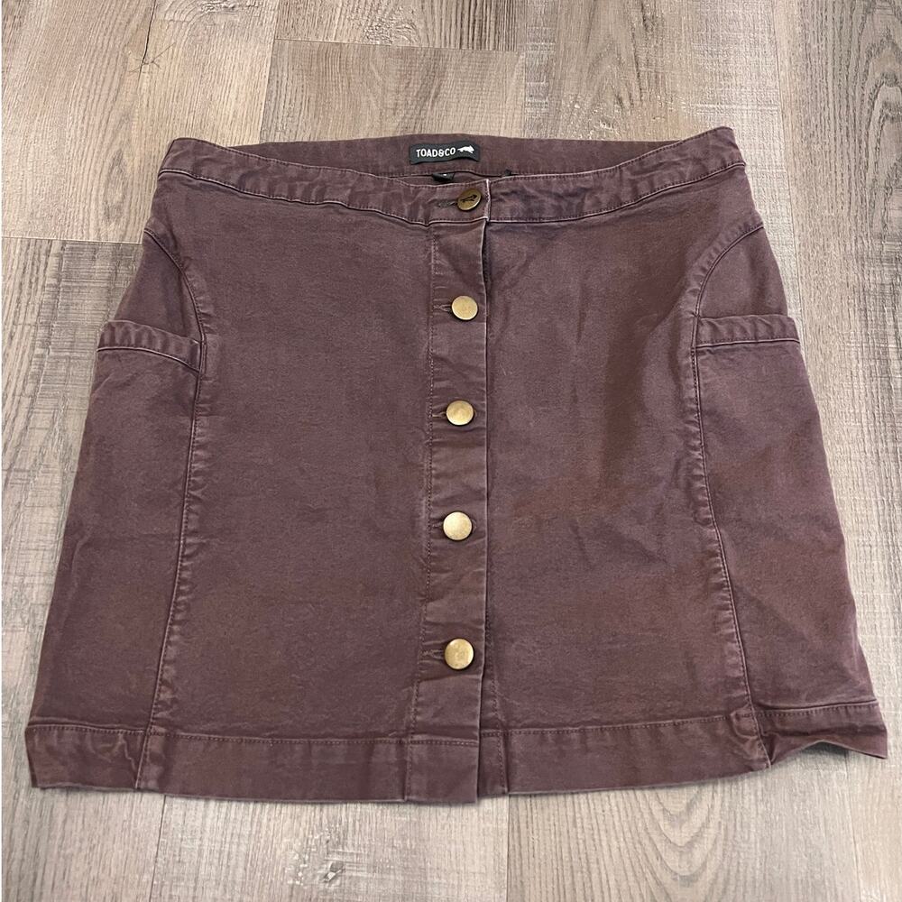 Toad & Co. Brown Earthworks Organic Cotton Blend Skirt